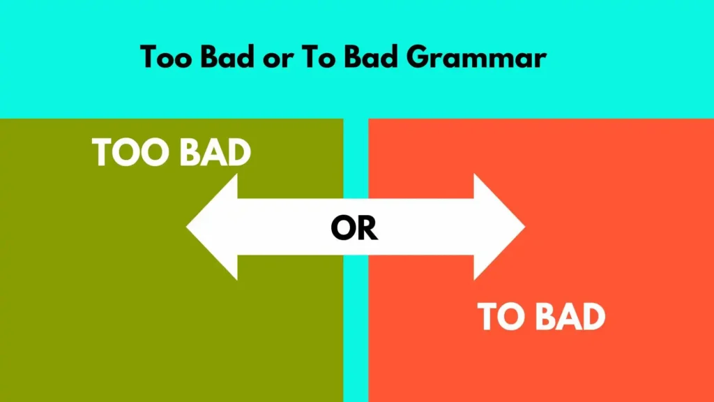 Too Bad or To Bad Grammar